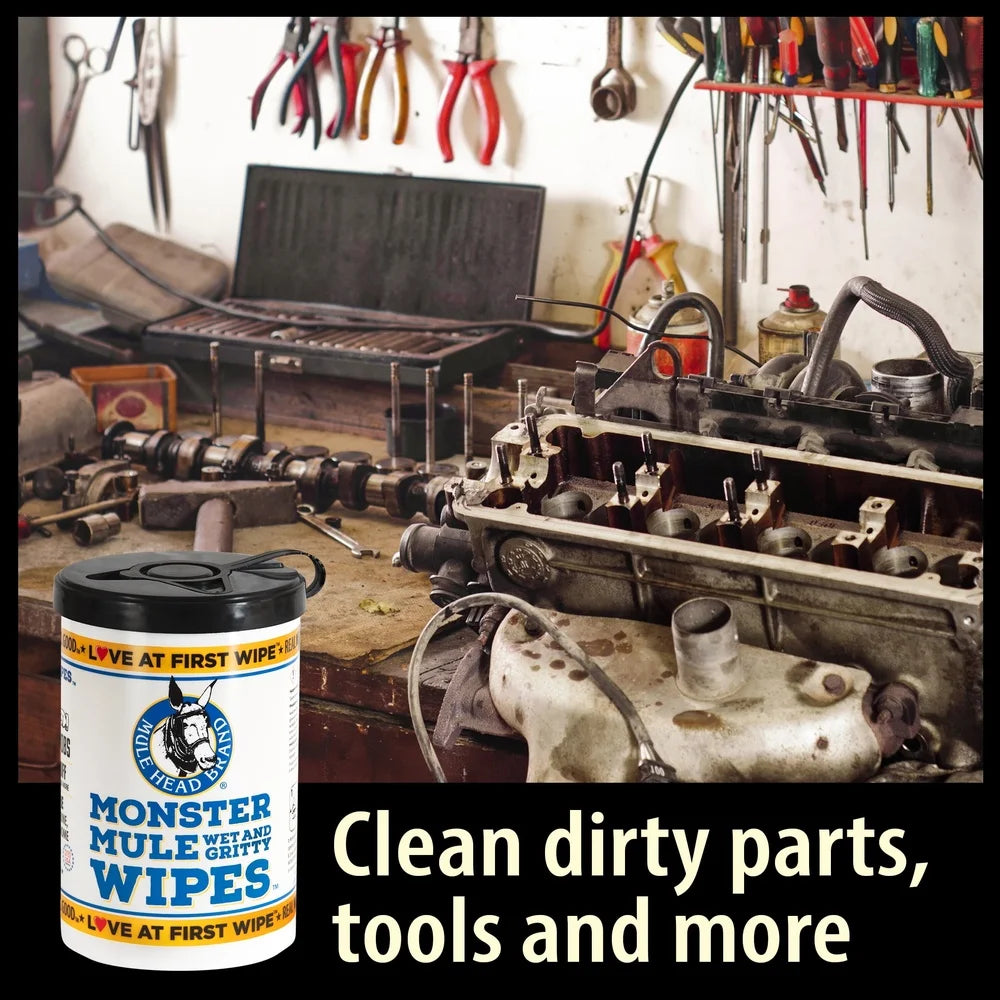 Heavy Duty Cleaning Wipes 72 Count Giant 10x12 Poly Blend Textured Towels Grease Dirt Grime Household Commercial Use