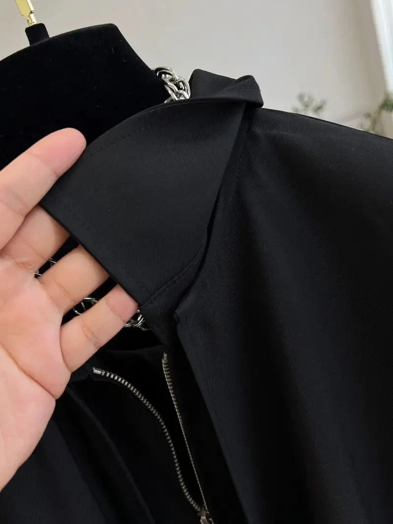 Korean Fashion Cloak Casual Capes Jacket Women's Dongdaemun 2025 Short Coats Woman Heavy Jackets Trend Winter Cardigan Tops New