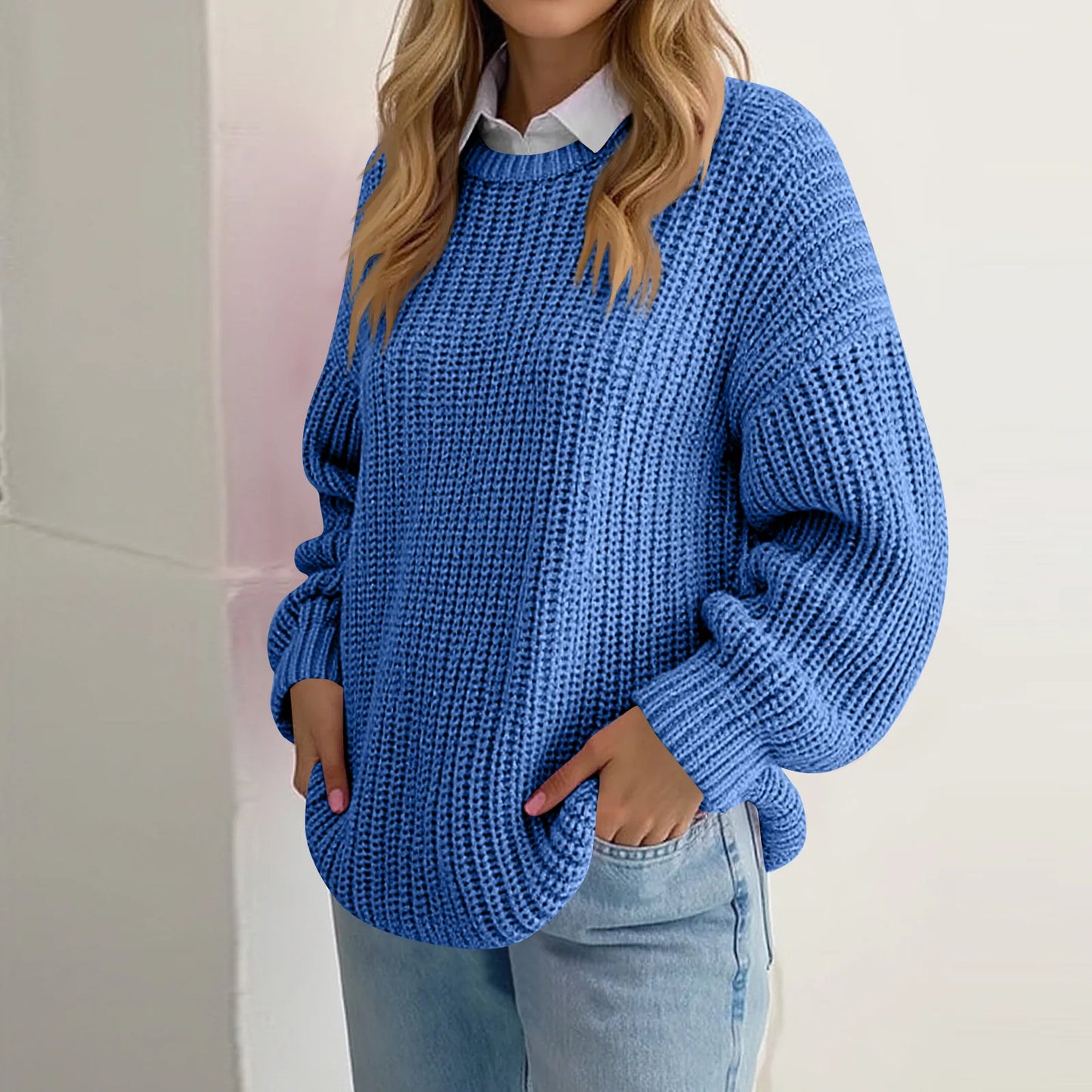 Women'S Casual Long Sleeve Wool Hollow Out Sweaters For Women 2025 Trendy Lightweight Crochet Pullover Tops Ropa De Mujer Winter
