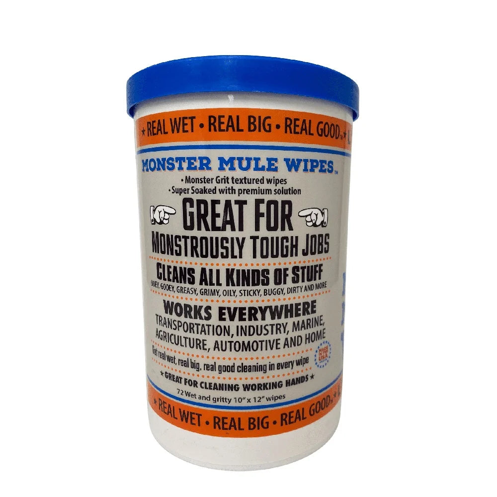 Heavy Duty Cleaning Wipes 72 Count Giant 10x12 Poly Blend Textured Towels Grease Dirt Grime Household Commercial Use
