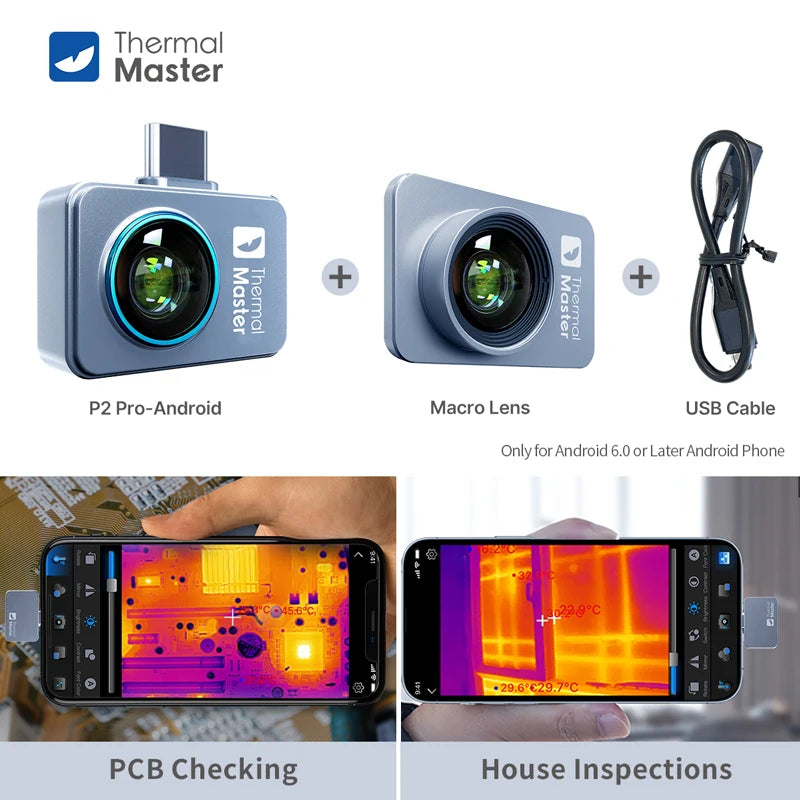 P2PRO 600℃ Infrared Thermal Imaging Camera for iPhone android Phone HVAC PCB Repair Tools Gadget