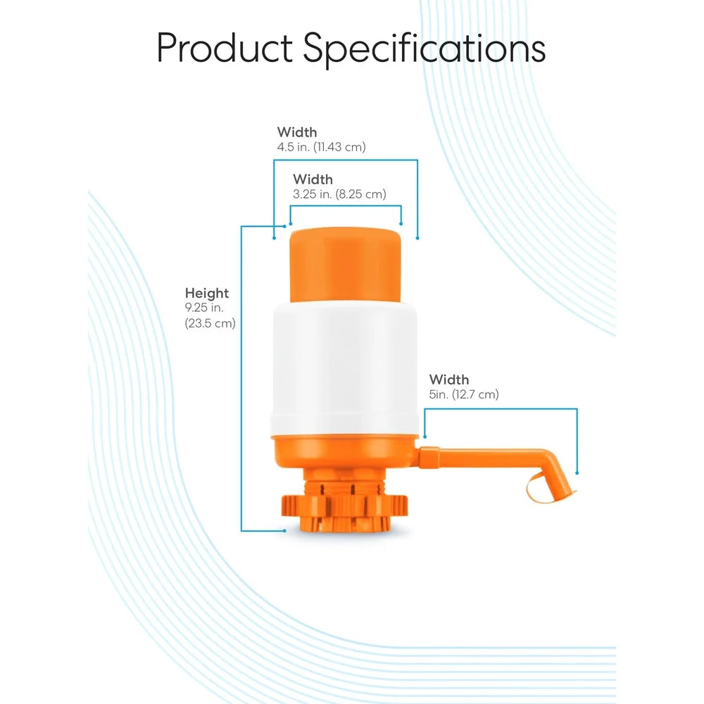Versatile Manual Water Pump 1 to 6 Gallon Bottles 48mm 55mm BPA Free Leakproof Includes Tube Brush Effortless Hydration