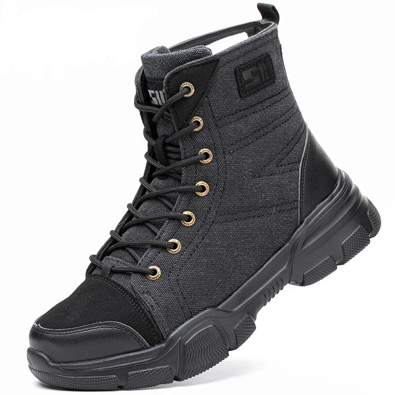 Men’s Industrial Safety Shoes Steel Toe Cap - Anti-Smash Anti-Punctur Outsole Outdoor Indestructible Construction Work Shoes