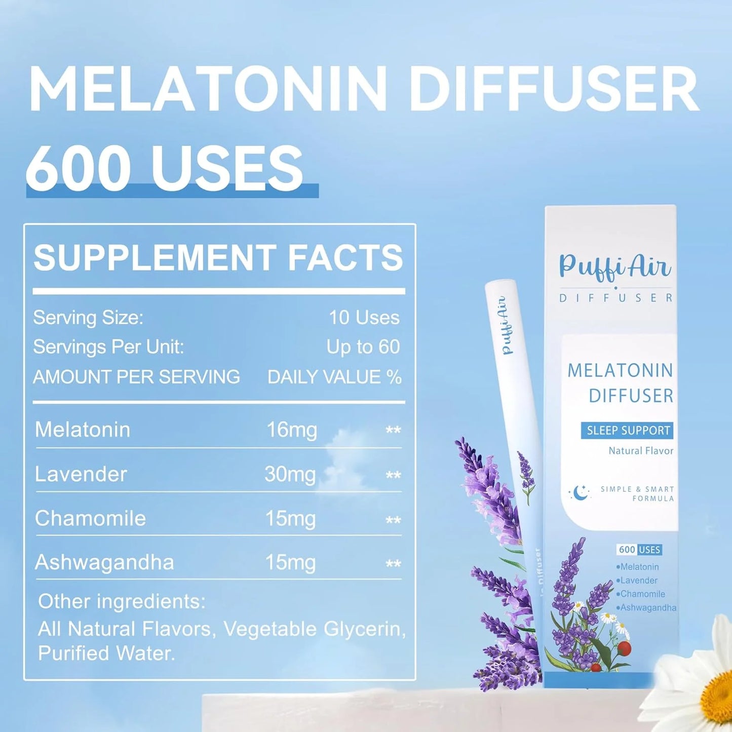 1 - pack / 2 - pack / 4 - pack New-Melatonin Diffuser - 600 Uses