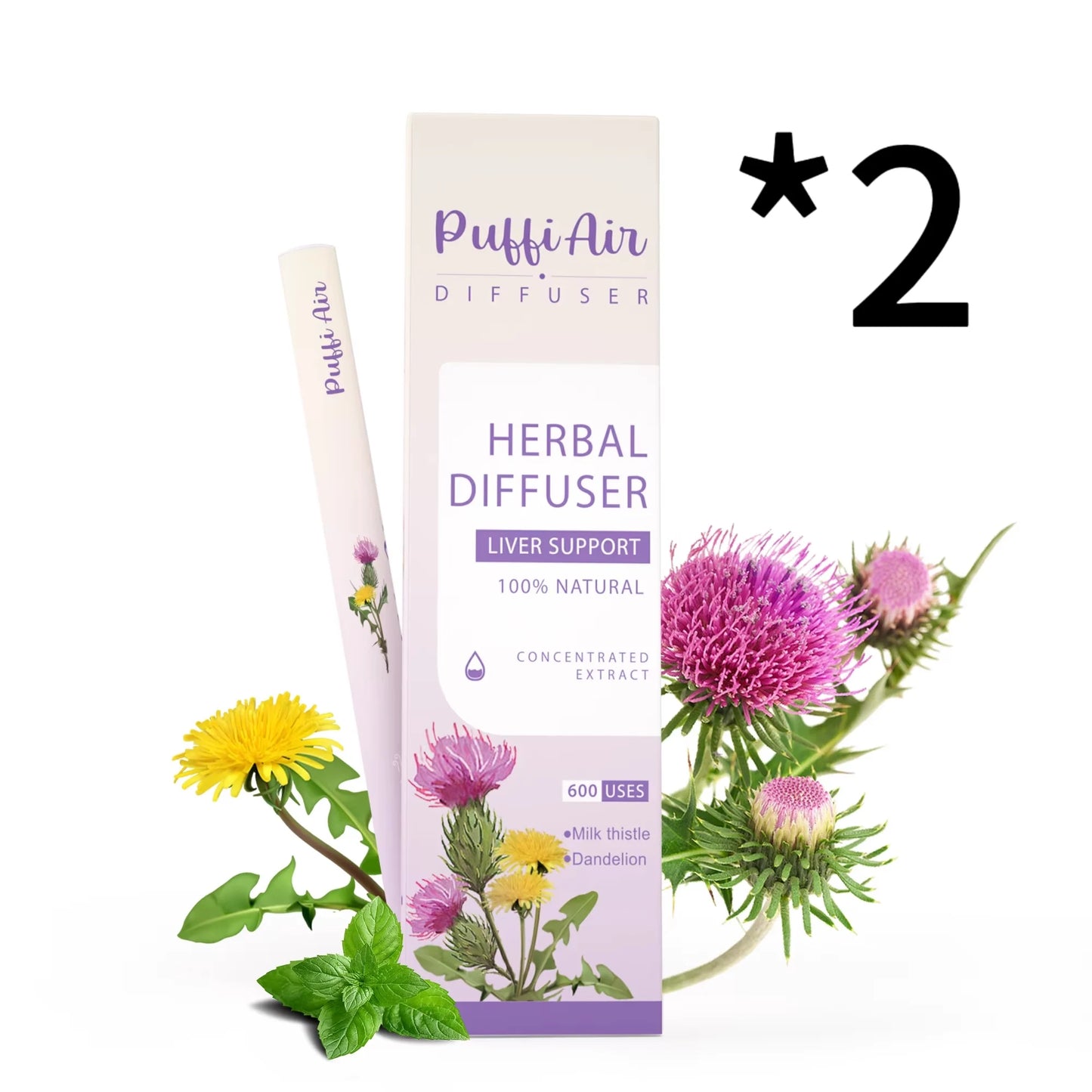 1 - pack / 2 - pack / 4 - pack Upgraded Milk Thistle & Dandelion Aroma Diffuser - 600 Uses