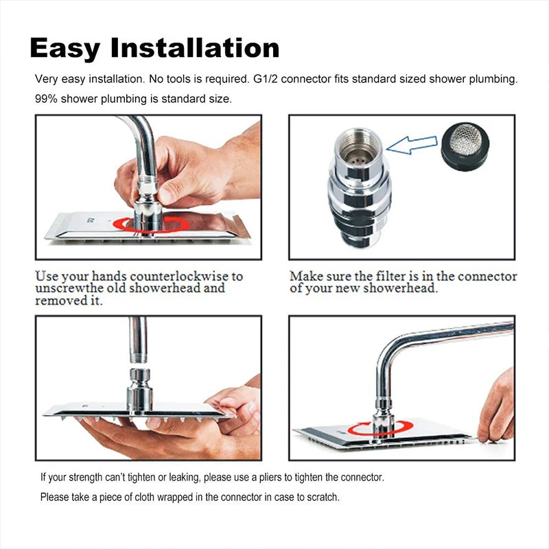 LED Light Bathroom Shower Head 16 inch Big Rainfall Shower Faucets Accessory Top Square Brass Ultra-thin Shower Head