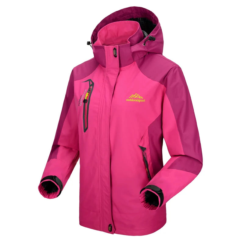 TRVLWEGO Camping Hiking Jacket Women Spring Outdoor Sports Coats Climbing Trekking Windbreaker Travel Waterproof Purple