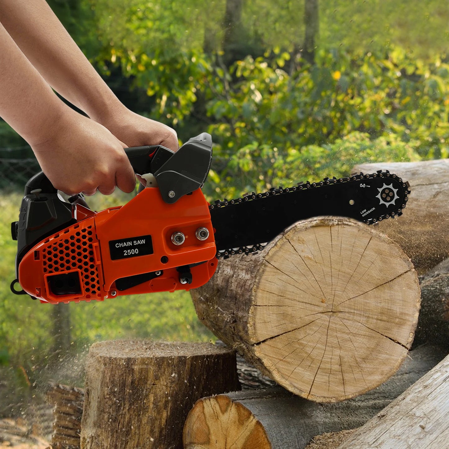 25.4Cc Top Handle Chainsaw Gasoline Chainsaw 2-Stroke Engine Chainsaw 12 Inch Gasoline Chainsaw