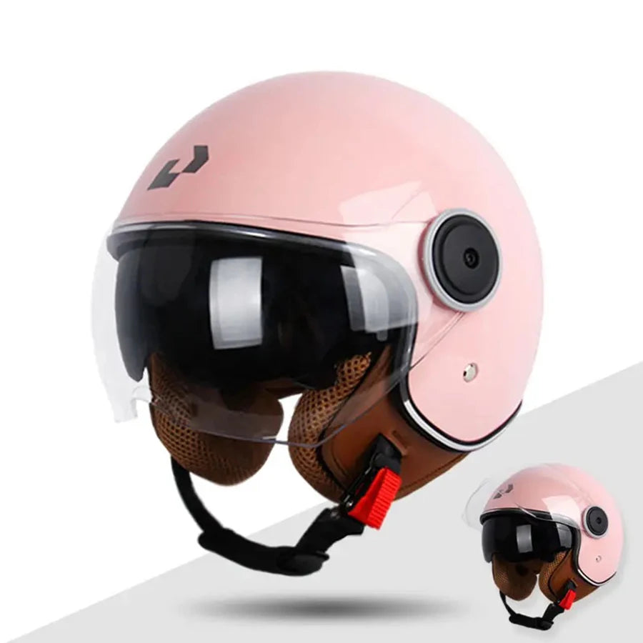 DOT Unisex Motorcycle half Helmets Dual Lens Scooter Moto Helmet Casco village Riding capacete de moto motocross Helmets