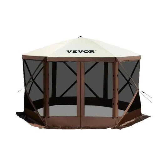 SucceBuy Pop-up Camping Gazebo Camping Canopy Shelter 6 Sided 12' x 12' / 10' x 10' Sun Shade Tents & Canopies Camping & Hiking