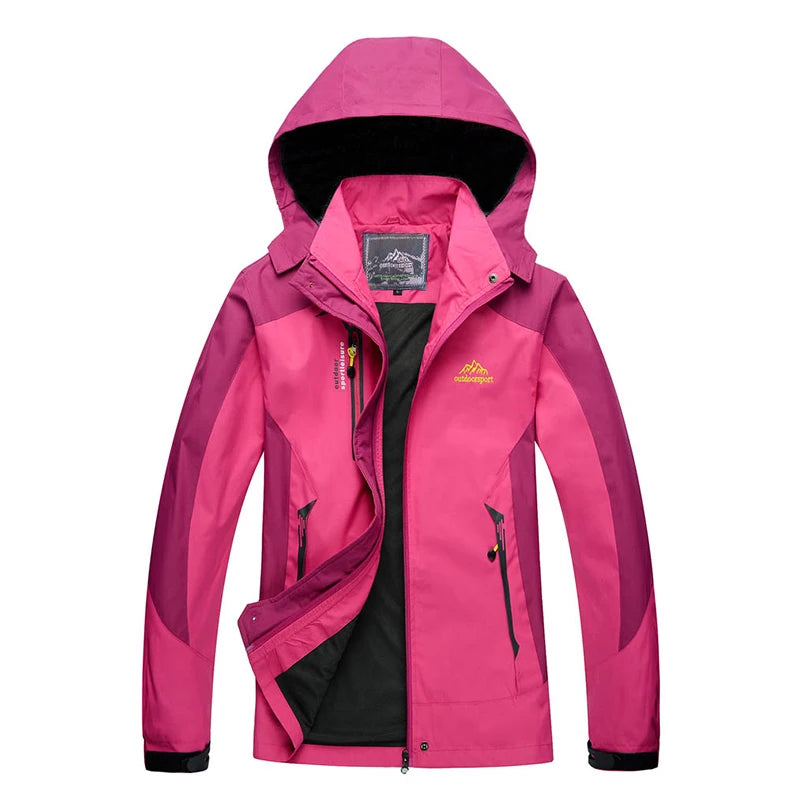 TRVLWEGO Camping Hiking Jacket Women Spring Outdoor Sports Coats Climbing Trekking Windbreaker Travel Waterproof Purple