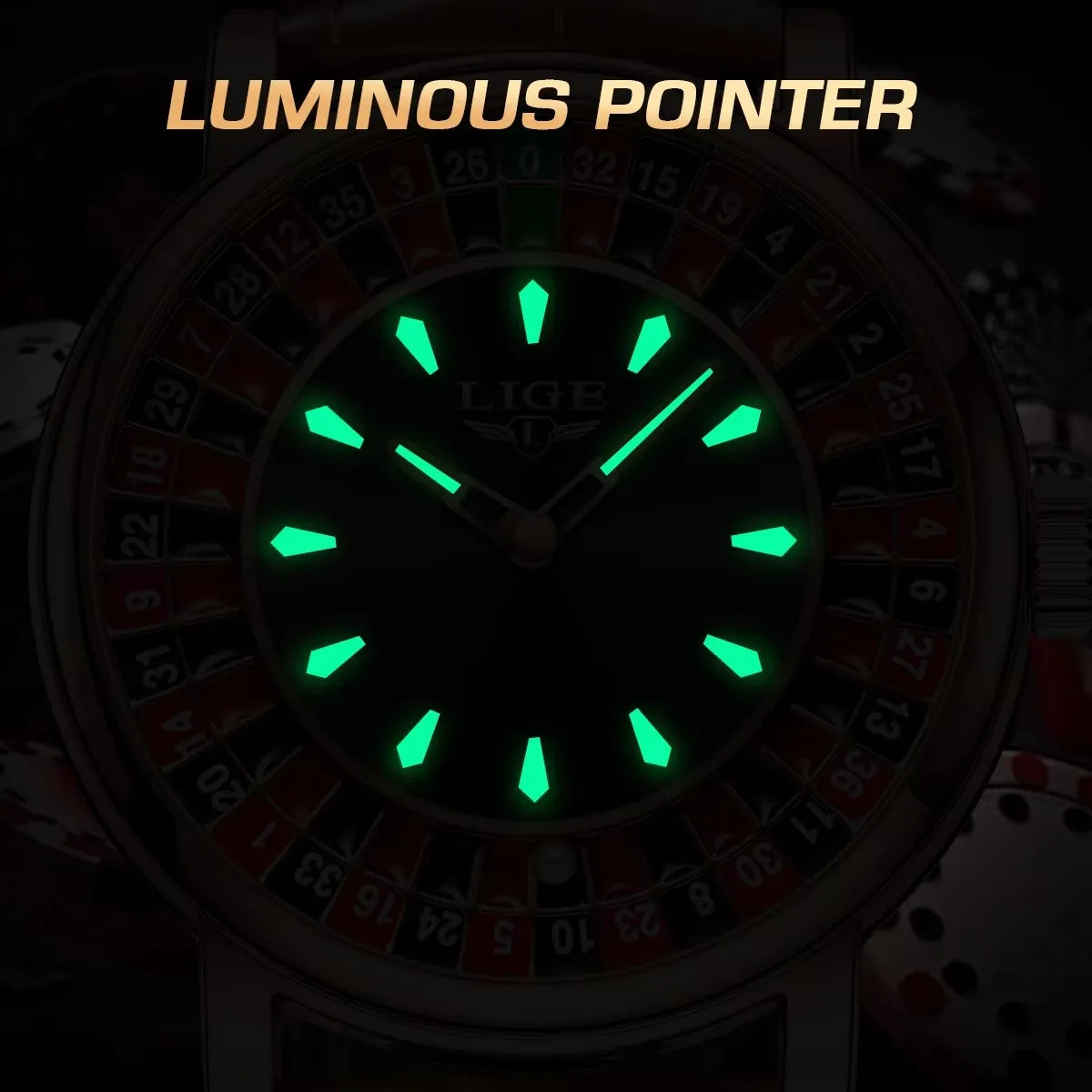 LIGE Russian Roulette Dial Man Watch Creative Dial Wheel Man Wristwatches Business Leather Luminous Rotatable Lucky Ball Watch