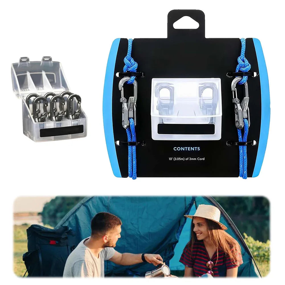 Rope Tension Adjuster Wear Resist Stainless Steel Rope Control Climbing Rope Adjust Equipment for Camping Hiking Multitools