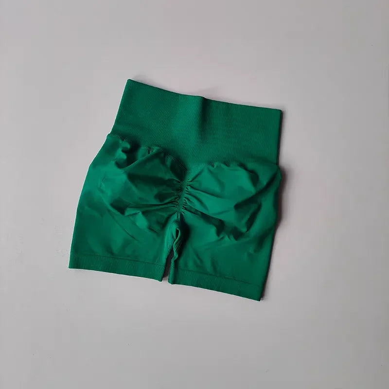 Summer High-Waist Women's Yoga Shorts Breathable Fitness Butt Lift Sports Running Shorts Cycling Push-Up Workout Gym Shorts