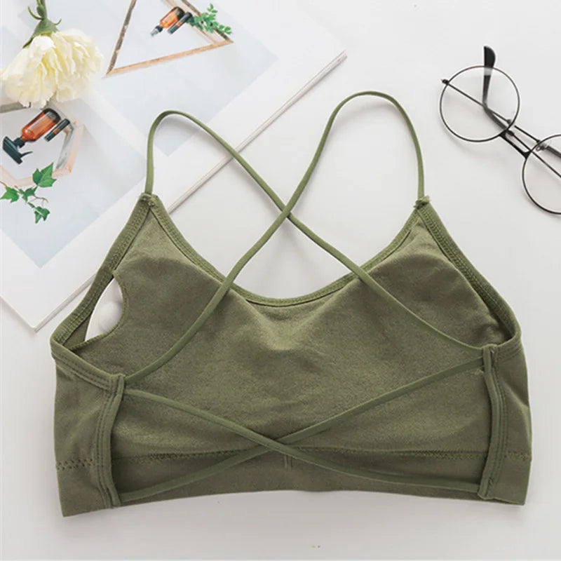 Top Women Cross Strap Sports Bra Push Up Sport Bra Top Yoga Gym Crop Top Brassiere Fitness Top Sport Breathable Beauty Back Bras