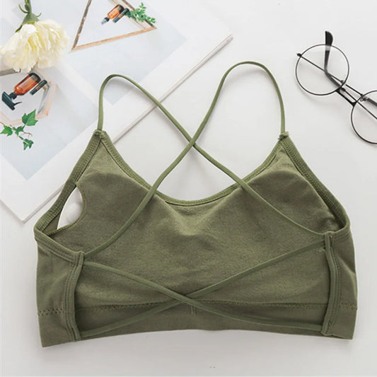 Top Women Cross Strap Sports Bra Push Up Sport Bra Top Yoga Gym Crop Top Brassiere Fitness Top Sport Breathable Beauty Back Bras