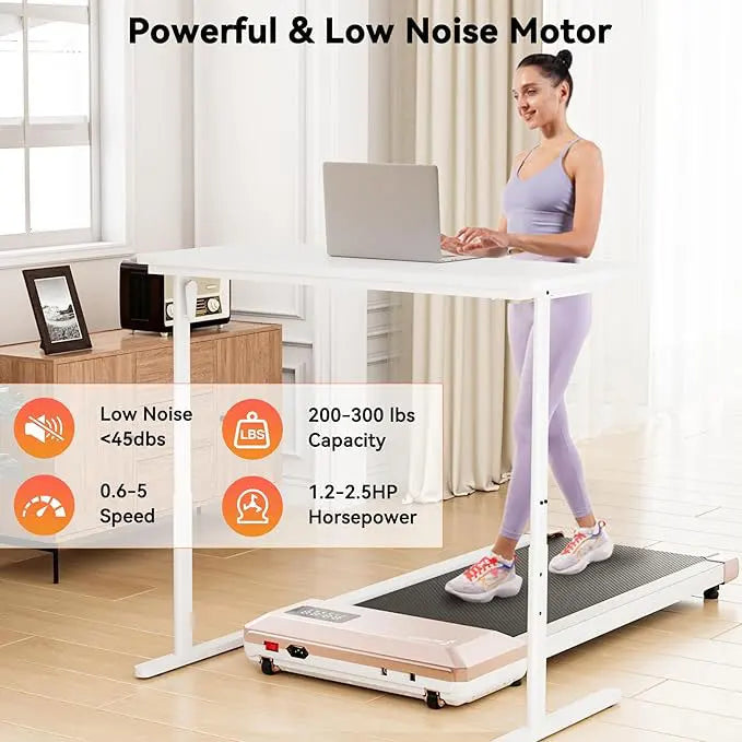 Superun  2-in-1 Home/Office 2.5 HP Walking Treadmill,mini Treadmills for Small Spaces with APP & Remote Control