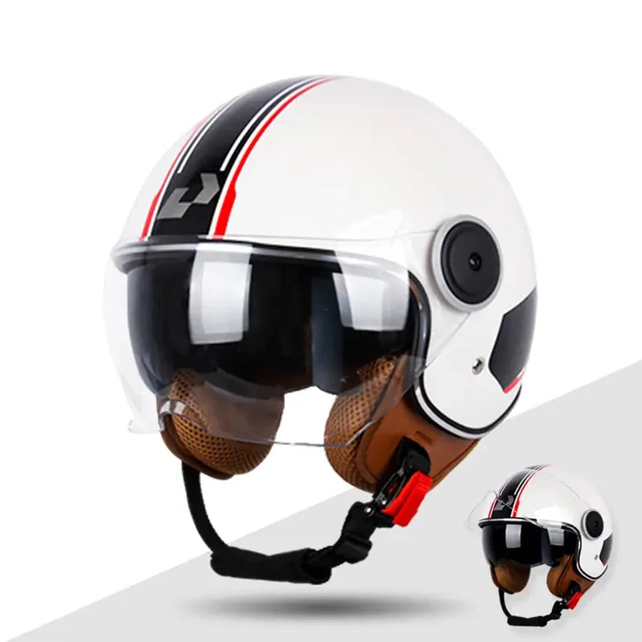 DOT Unisex Motorcycle half Helmets Dual Lens Scooter Moto Helmet Casco village Riding capacete de moto motocross Helmets