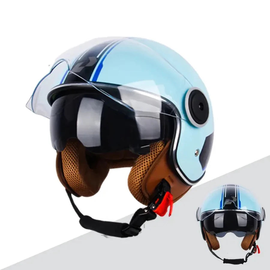 DOT Unisex Motorcycle half Helmets Dual Lens Scooter Moto Helmet Casco village Riding capacete de moto motocross Helmets