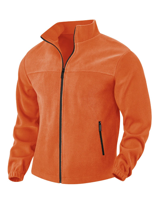 2025 autumn and winter new style fleece jacket for men, suitable for spring, autumn and winter, outdoor zipper stand collar jack
