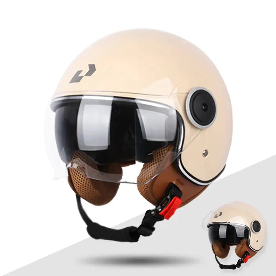 DOT Unisex Motorcycle half Helmets Dual Lens Scooter Moto Helmet Casco village Riding capacete de moto motocross Helmets
