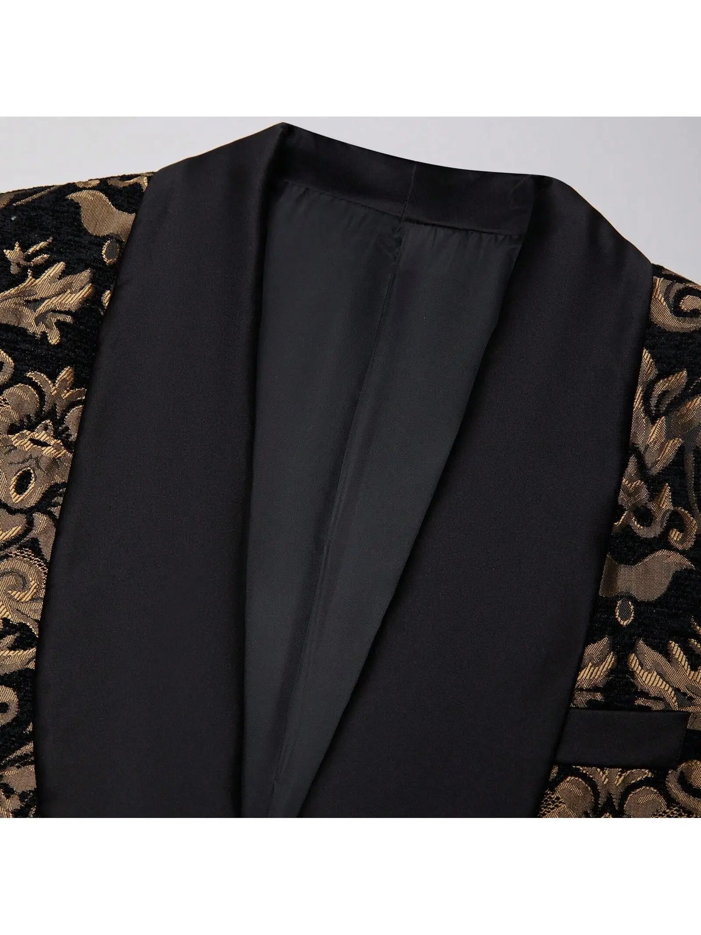 Mens Suit Jacquard Silm Fit 2-Piece Shawl Lapel Tuxedo Wedding Party Prom Suit Set