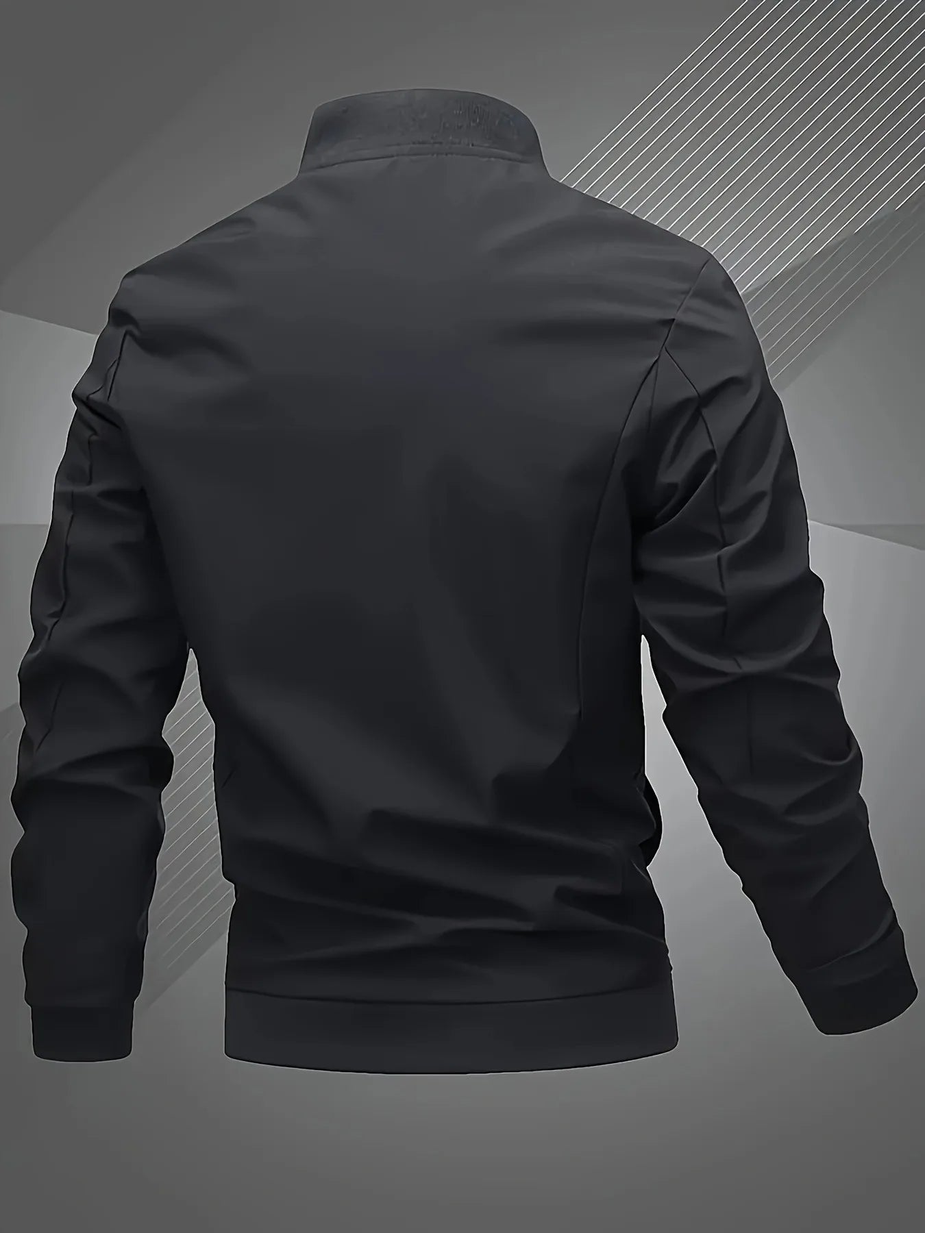 Trendy men's alphabet embroidered bomber jacket - stylish design, versatile casual style