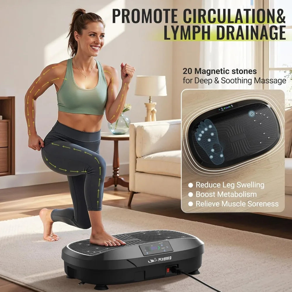 Vibration Plate Exercise Machine, 120 Adjustable Speed High Intensity Vibration for Muscle Toning Weight Loss Lymphatic Drainage