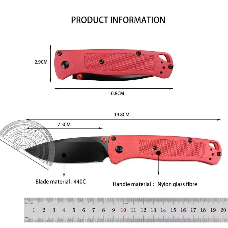 Multiple Colors Ultra Lightweight BM 535 Pocket Folding Knife 440C Blade Nylon Fibre Handle Camping Survival Multitools Knives