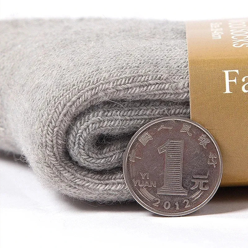 5 Pairs Of Winter Women's Warm Socks Solid Color Casual Extra Thick Warm Plush Socks High Quality Warm Wool Socks