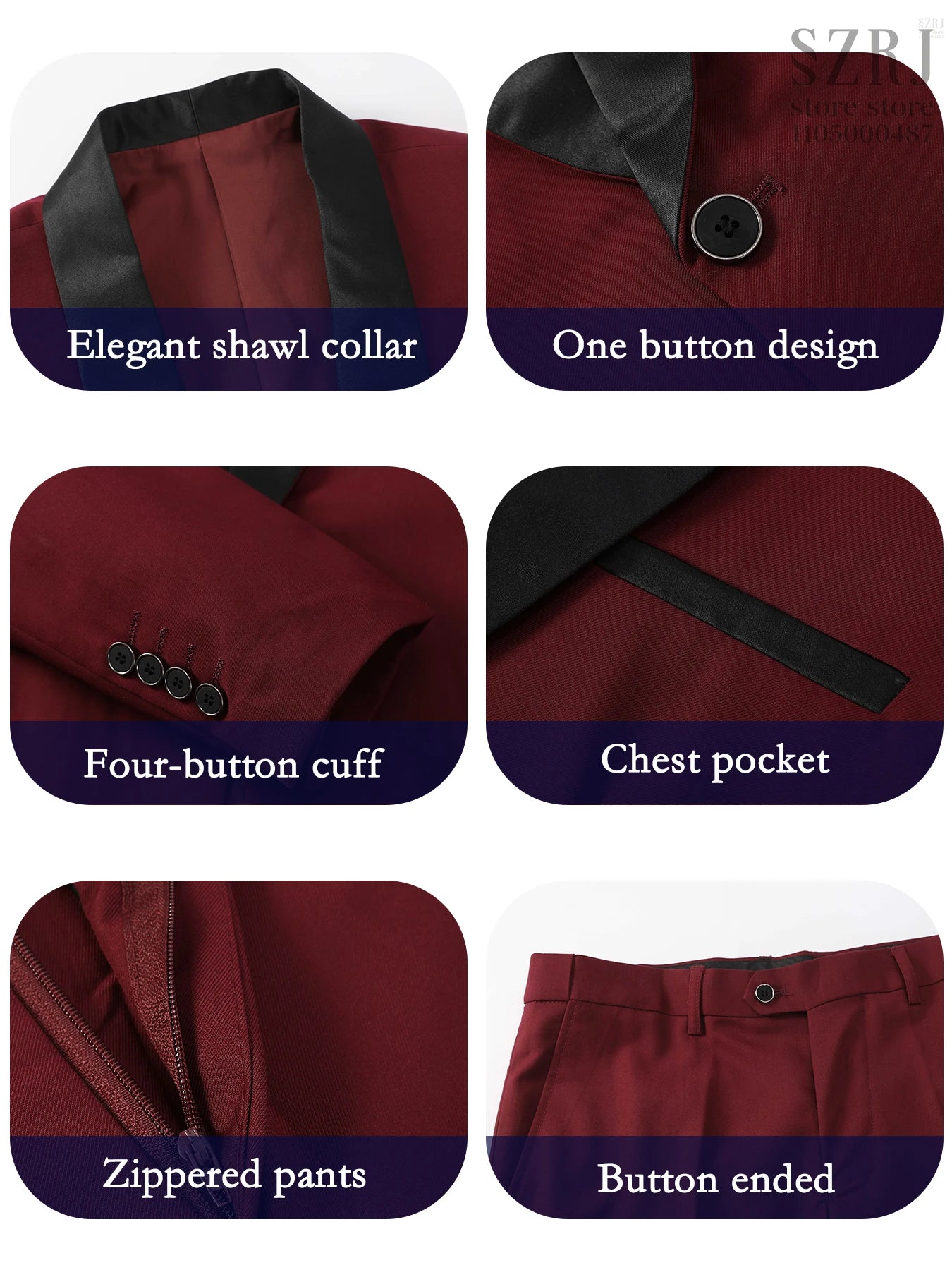 4Piece Men's Formal Suit Set Solid 2-Button Blazer+Vest+Shirt+Pants, Regular Fit for Business/Wedding/Office, All-Season