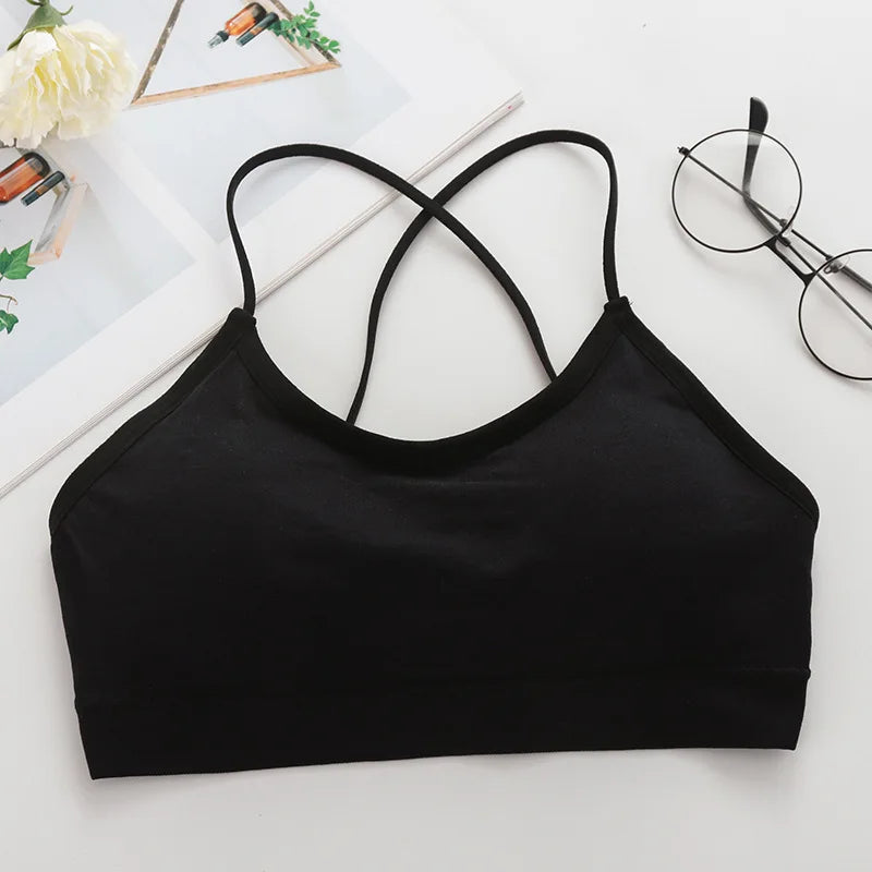 Top Women Cross Strap Sports Bra Push Up Sport Bra Top Yoga Gym Crop Top Brassiere Fitness Top Sport Breathable Beauty Back Bras