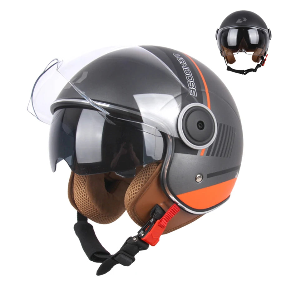 DOT Unisex Motorcycle half Helmets Dual Lens Scooter Moto Helmet Casco village Riding capacete de moto motocross Helmets