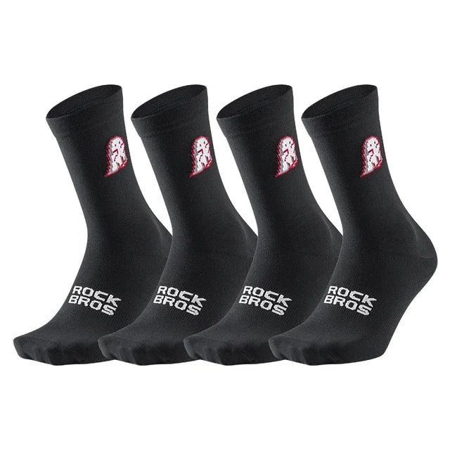 ROCKBROS Socks Men Women High Elasticity Breathable Running Cycling Socks Outdoor Climbing Hiking High Quality Socks 4 pair