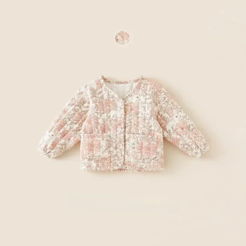 2-6Y Kids Velvet Jacket New Nordic Style Sweet Cotton Coat Babies Autumn Winter Boys Girls Comfortable and Warm Lined jacket
