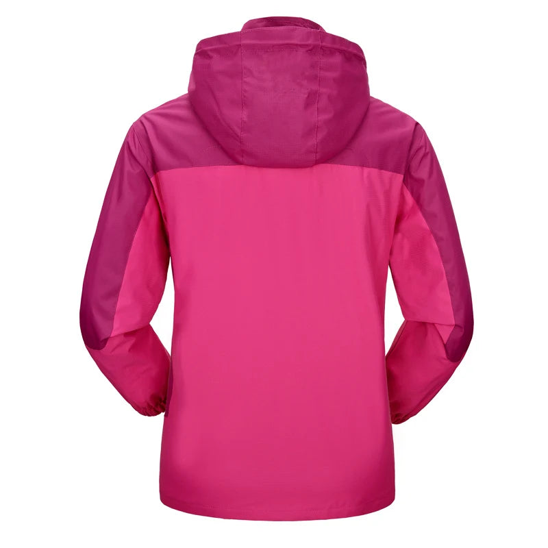 TRVLWEGO Camping Hiking Jacket Women Spring Outdoor Sports Coats Climbing Trekking Windbreaker Travel Waterproof Purple