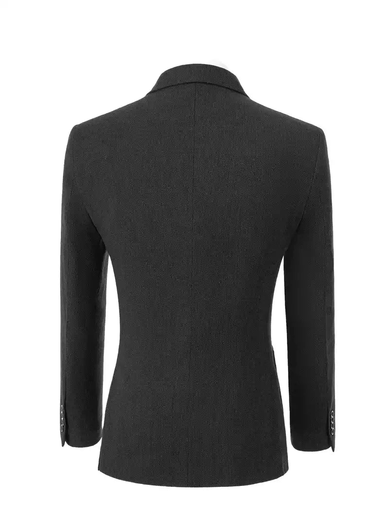 Elegant 3pcs Men's Tweed Suits Wool Blend Herringbone Western Vintage Wedding Formal Events (Jacket+Vest+Pants)