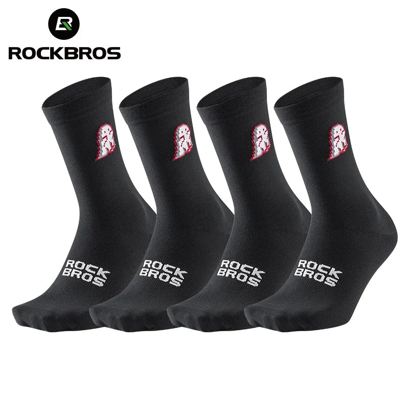 ROCKBROS Socks Men Women High Elasticity Breathable Running Cycling Socks Outdoor Climbing Hiking High Quality Socks 4 pair