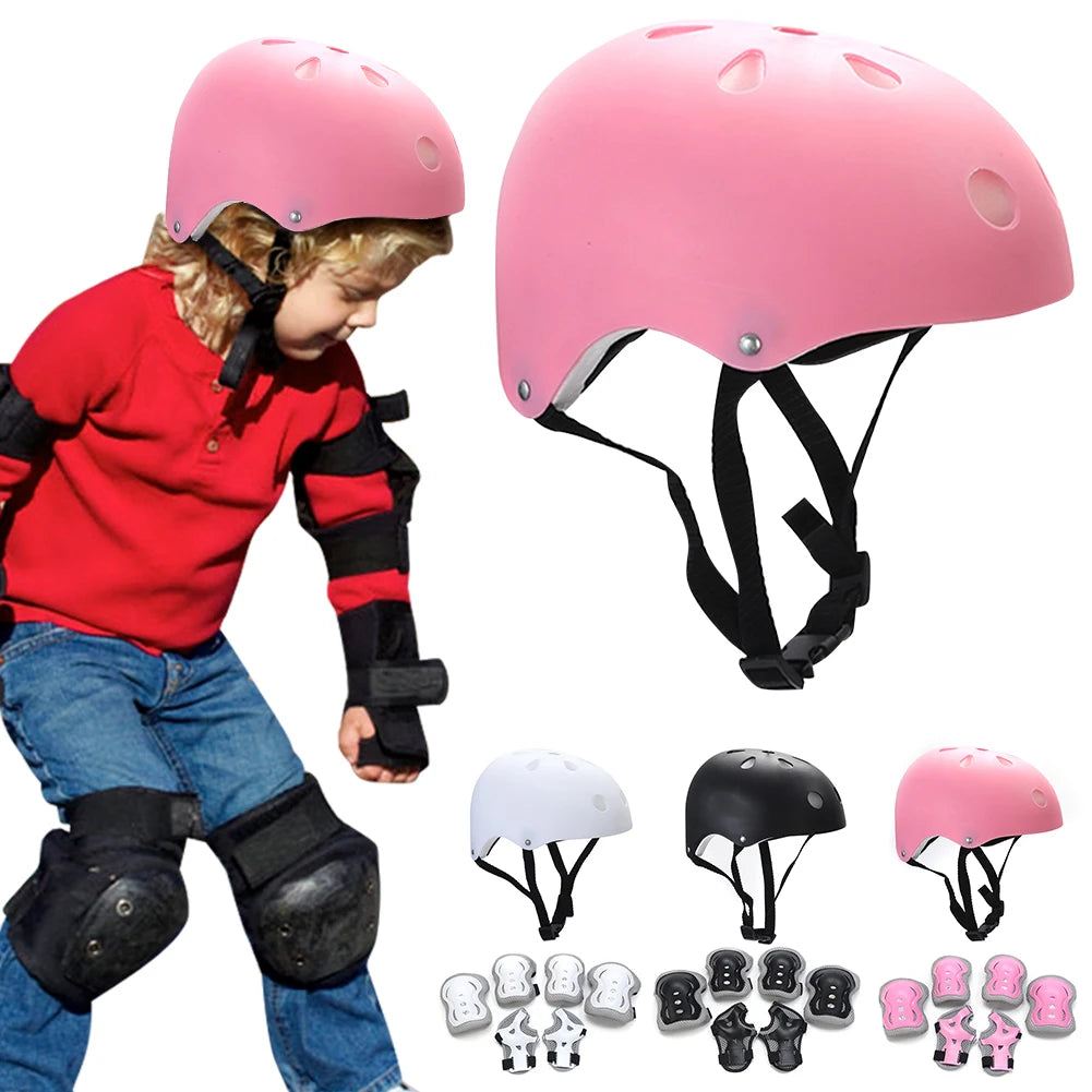Kids Bike Helmet Knee Elbow Wrist Pads Toddler Helmet with Protective Gear Set for Bicycle Cycling Skateboard Scooter Skating