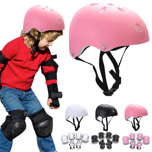Kids Bike Helmet Knee Elbow Wrist Pads Toddler Helmet with Protective Gear Set for Bicycle Cycling Skateboard Scooter Skating