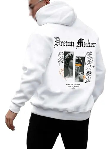 Men's oversized graphic hoodie with letter print pull-over top streetwear  men clothing