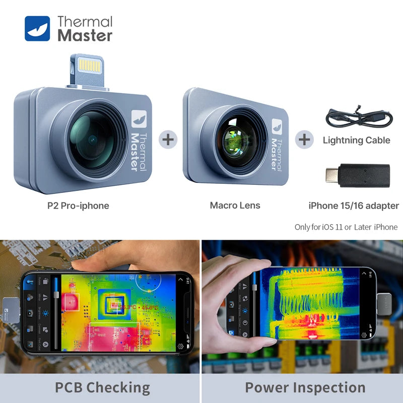 P2PRO 600℃ Infrared Thermal Imaging Camera for iPhone android Phone HVAC PCB Repair Tools Gadget