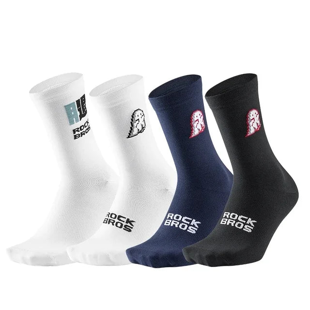 ROCKBROS Socks Men Women High Elasticity Breathable Running Cycling Socks Outdoor Climbing Hiking High Quality Socks 4 pair