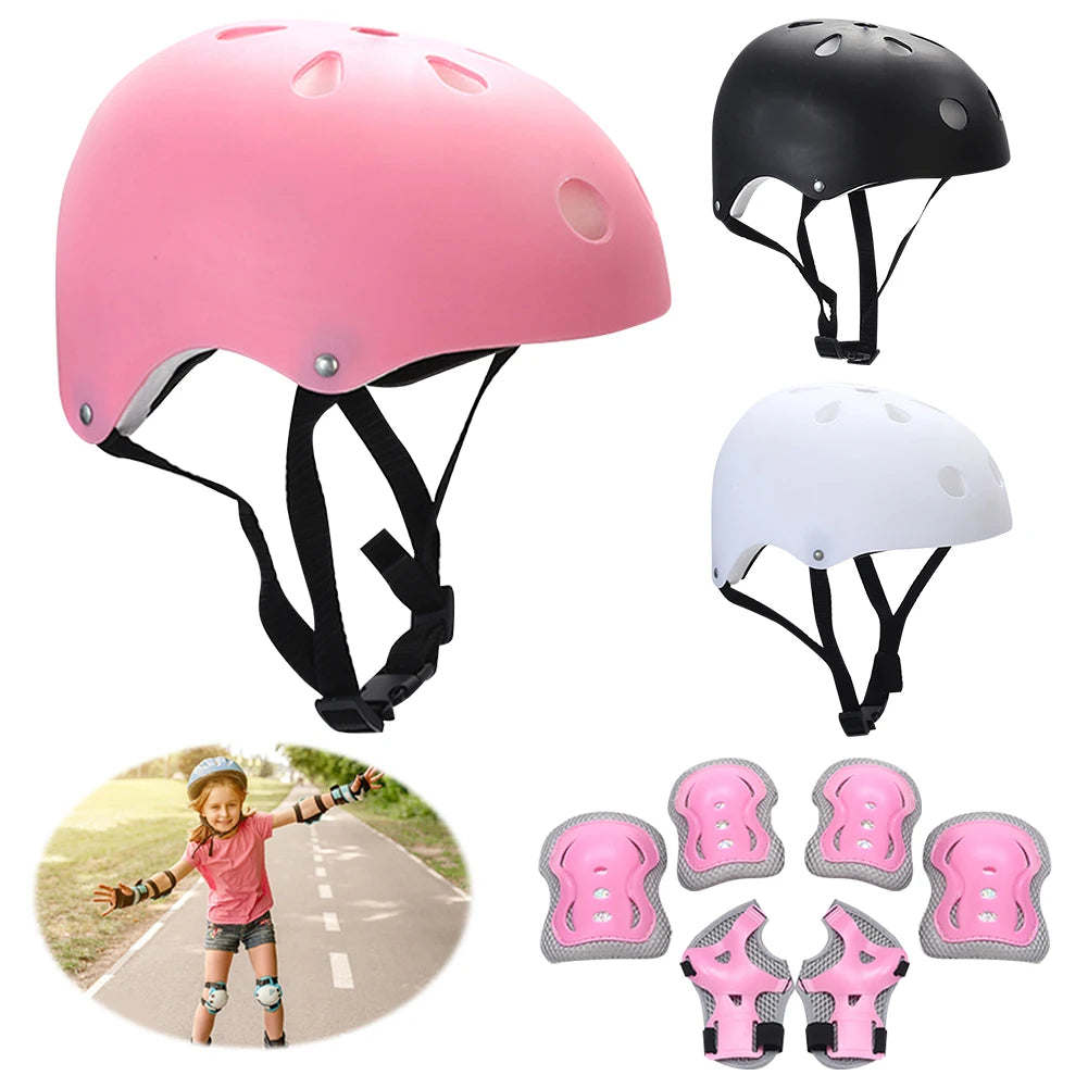 Kids Bike Helmet Knee Elbow Wrist Pads Toddler Helmet with Protective Gear Set for Bicycle Cycling Skateboard Scooter Skating