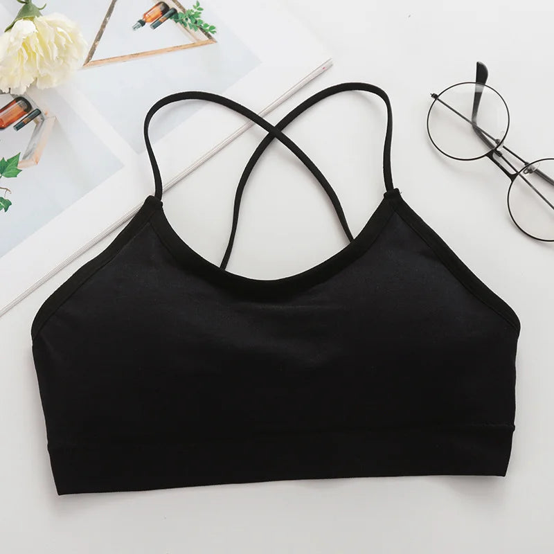 Top Women Cross Strap Sports Bra Push Up Sport Bra Top Yoga Gym Crop Top Brassiere Fitness Top Sport Breathable Beauty Back Bras