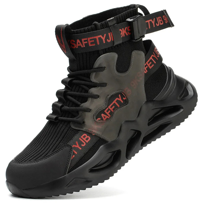 Safety Shoes Steel Toe Boots for Men Comfortable Adjustable Work Sneakers Anti shock Anti-Drop Work Shoes Non Slip Hiking Boots