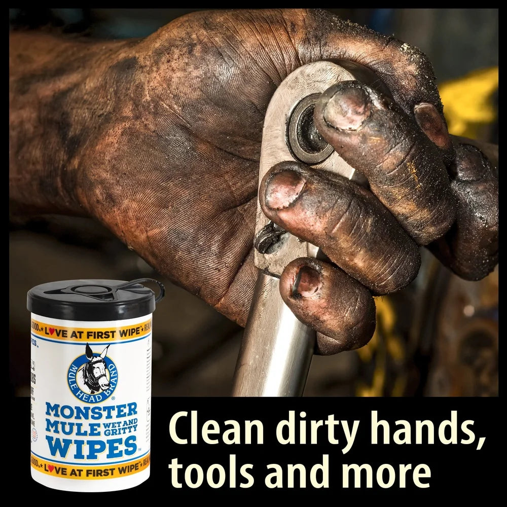 Heavy Duty Cleaning Wipes 72 Count Giant 10x12 Poly Blend Textured Towels Grease Dirt Grime Household Commercial Use