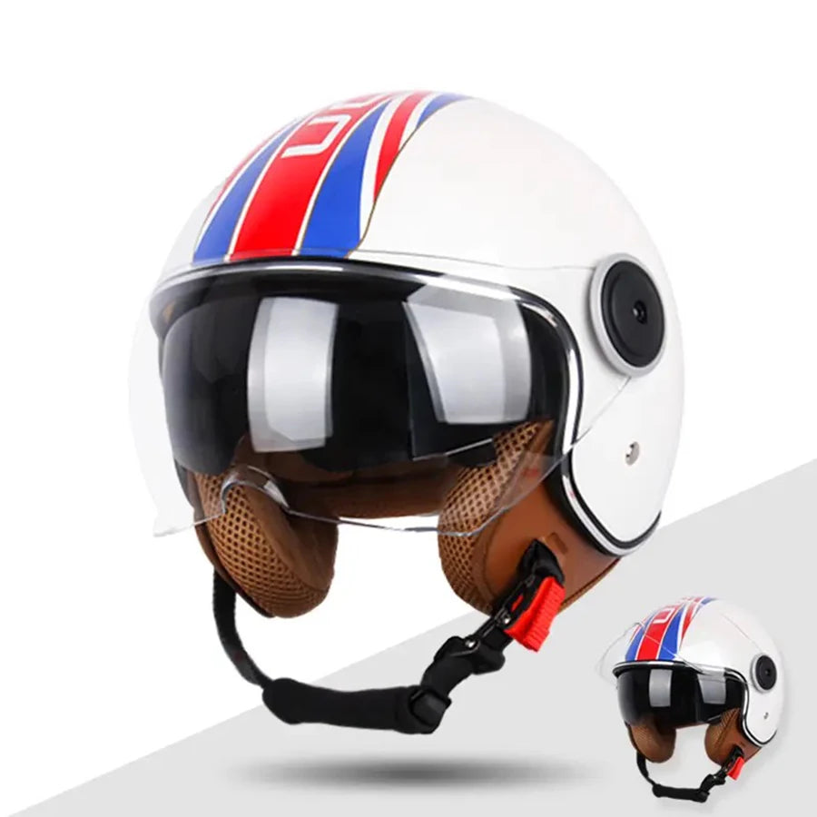 DOT Unisex Motorcycle half Helmets Dual Lens Scooter Moto Helmet Casco village Riding capacete de moto motocross Helmets